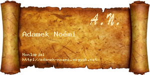 Adamek Noémi névjegykártya
